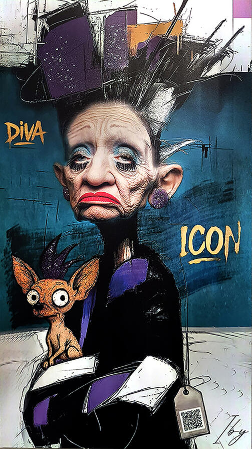 Diva Icon. Tableau interactif - 35X65 cm - 600€