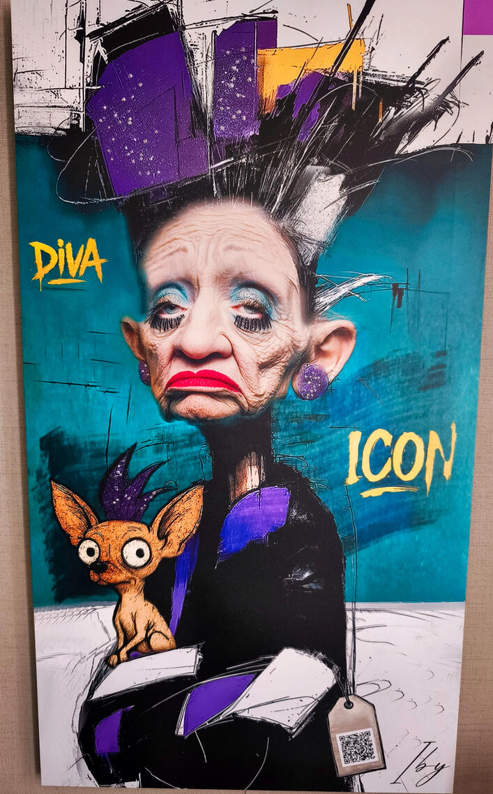 Diva Icon. Tableau interactif - 35X65 cm - 600€ - Disponible.