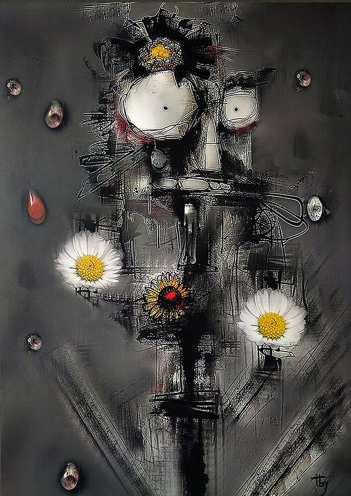 Tear of Flower. Textures mixtes - 70X50 cm - 650€