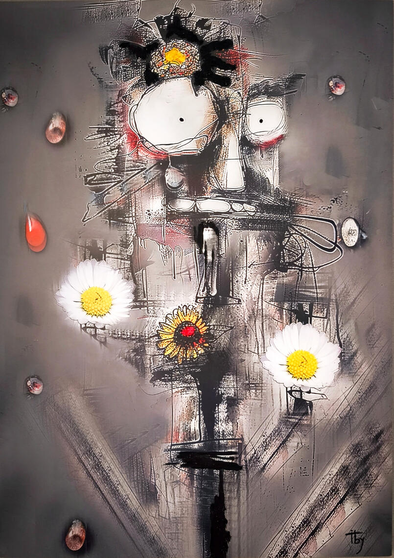 Tear of Flower. Textures mixtes - 70X50 cm - 650€ - Disponible.