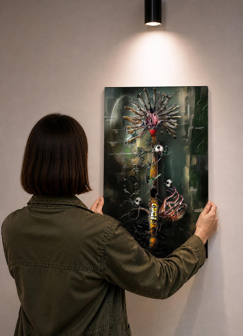 The Alien Flower - 40x60 cm — aluminium - 300€.