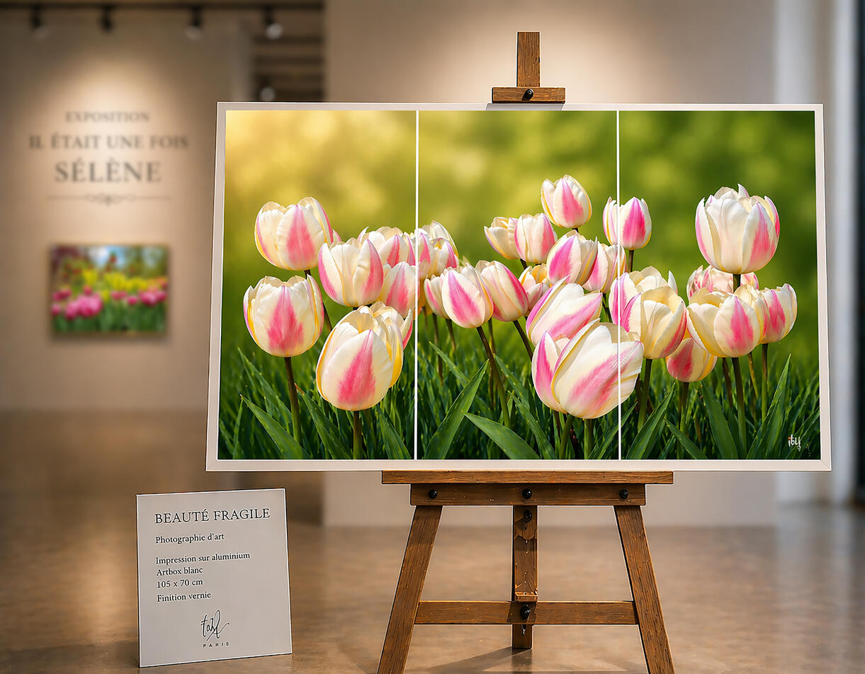 Purity Impression tryptique - artbox blanc 105X70 cm - 400€.