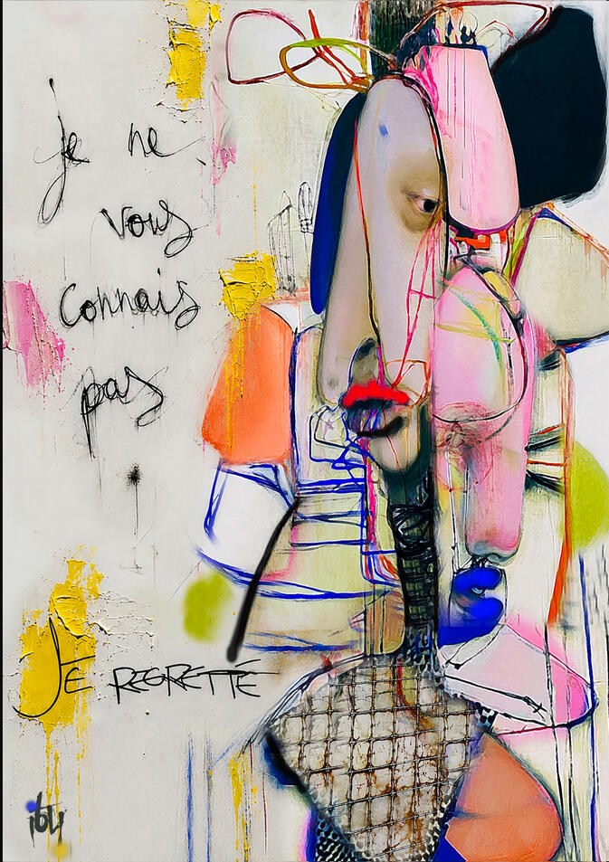 Je ne vous connais pas - Textures mixtes - 59X81 cm - Disponible.