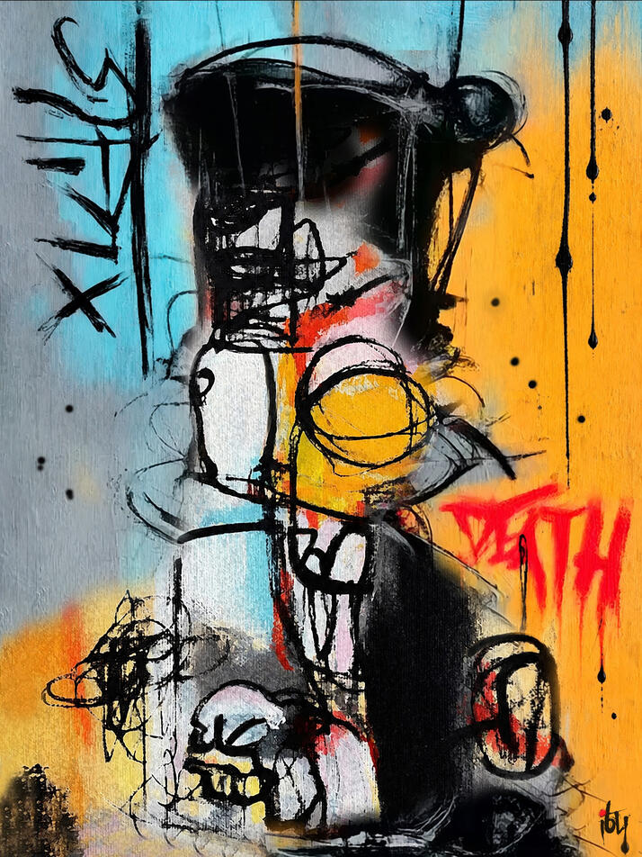 Charon - Le Passeur du Styx - Textures mixtes - disponible sur commande.