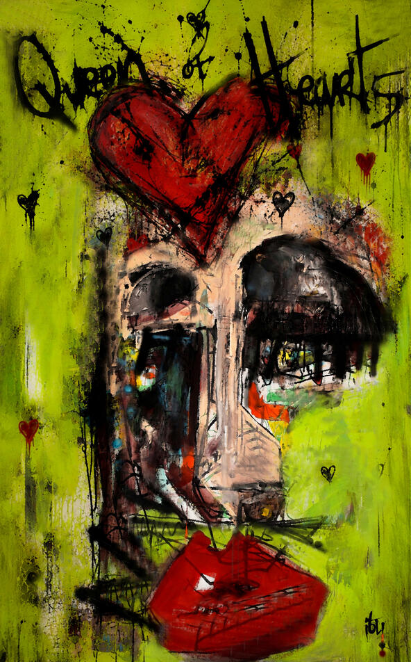 La Reine de Coeurs - textures mixtes - artbox noir - bientôt disponible.