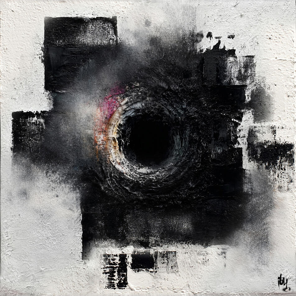 Celui qui contrôle les médias contrôle les esprits - Aluminium artbox - 40X40 cm - textures mixtes - 650€