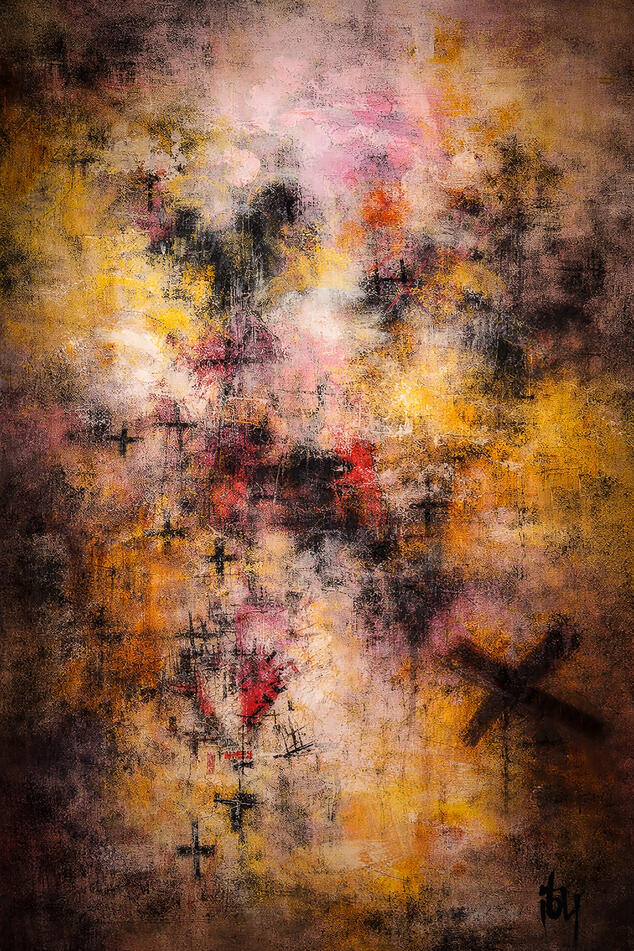 L'instant est béni, tout le reste est souvenir - 75X50 cm - artbox noir -850€.